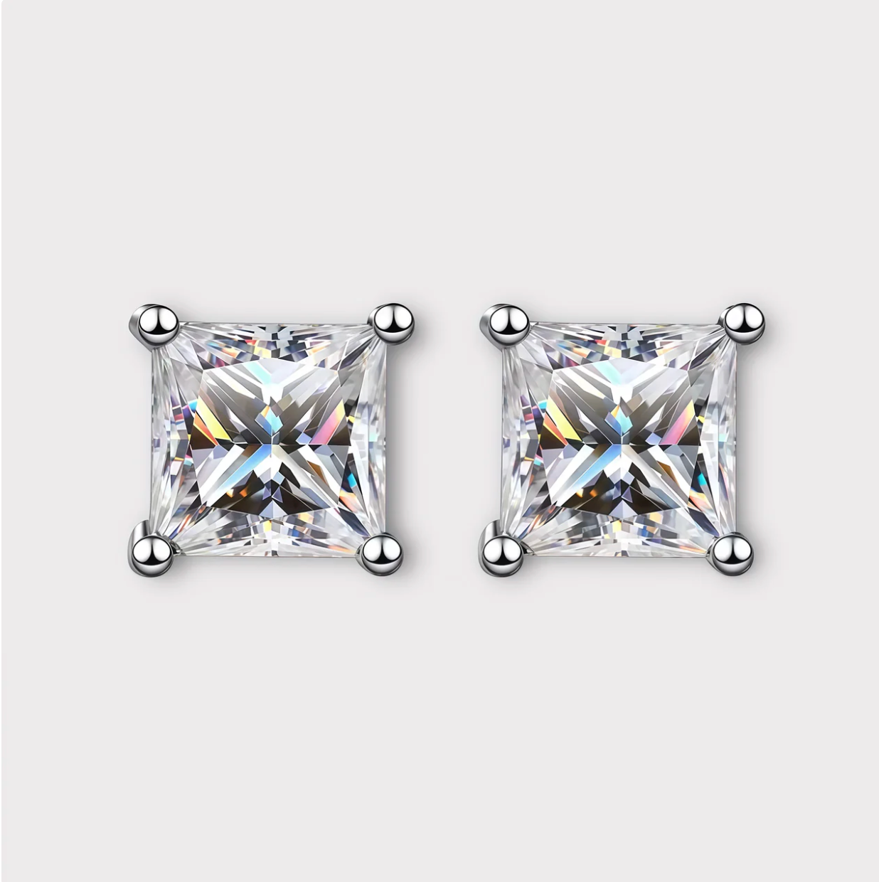 Princess Cut Moissanite Earrings