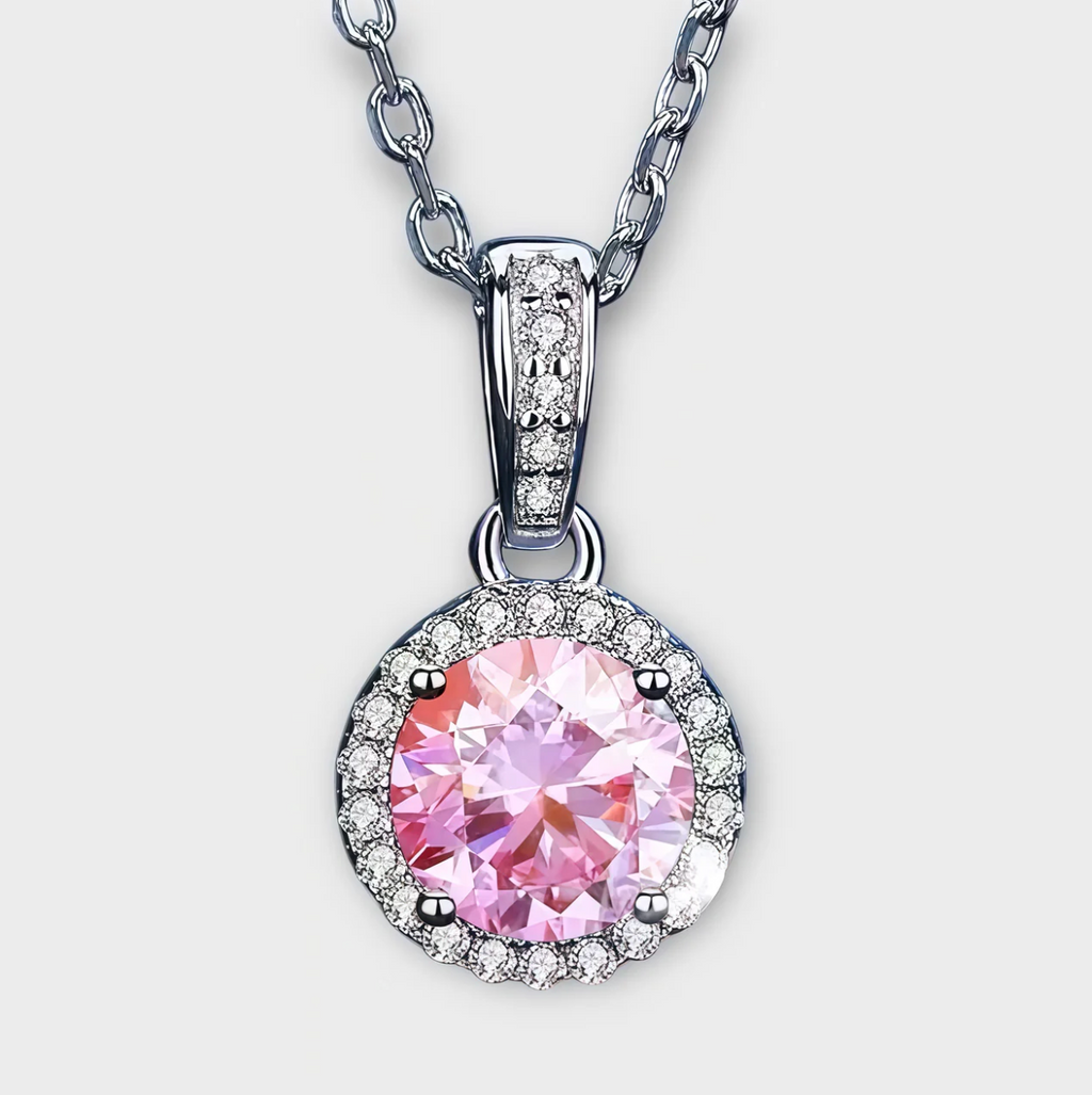 Moissanite Halo Necklace