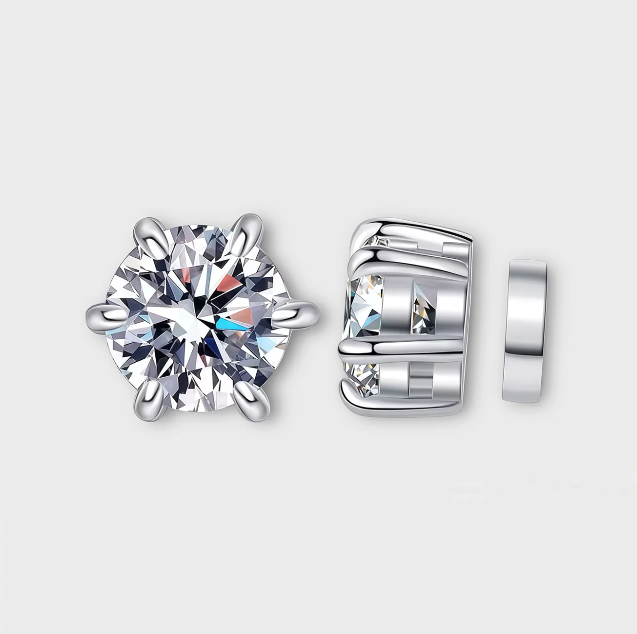 Moissanite Magnetic Stud Earrings