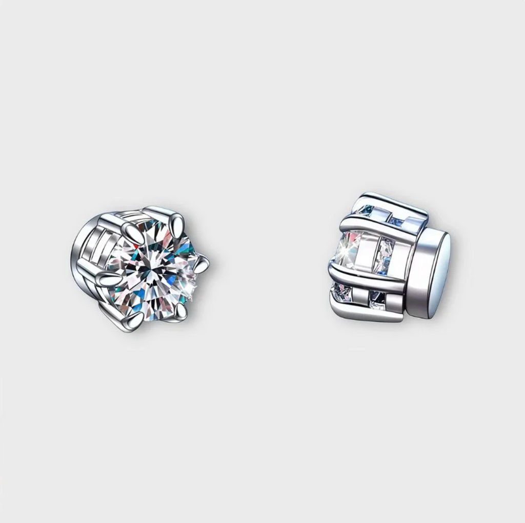Moissanite Magnetic Stud Earrings