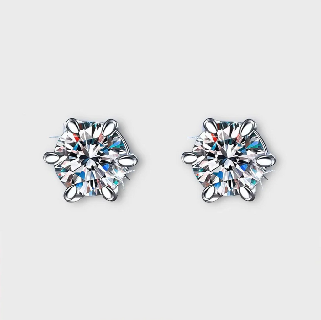 Moissanite Magnetic Stud Earrings